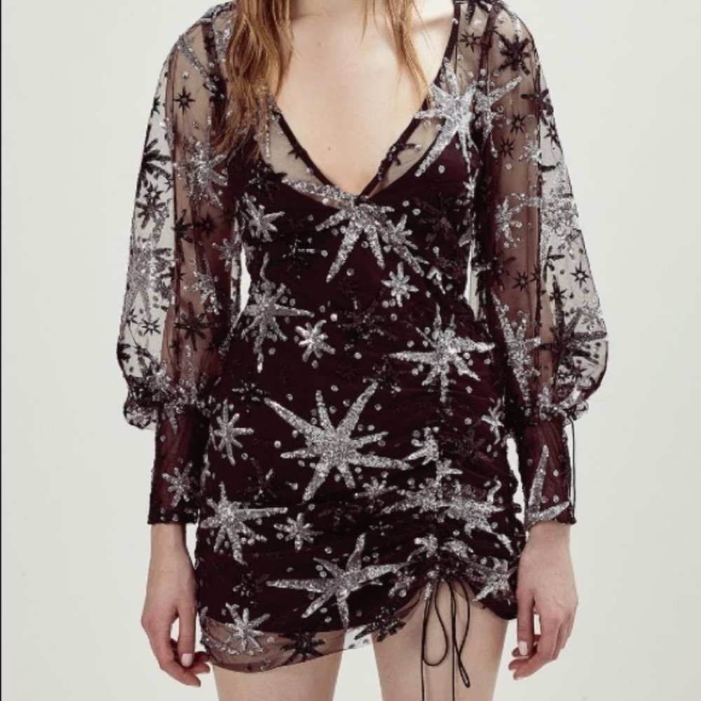 Stardust Sequined Sheer Mini Dress